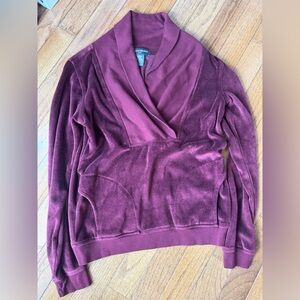Banana Republic Velvet Wrap Pullover Sweater - Plum Y2K